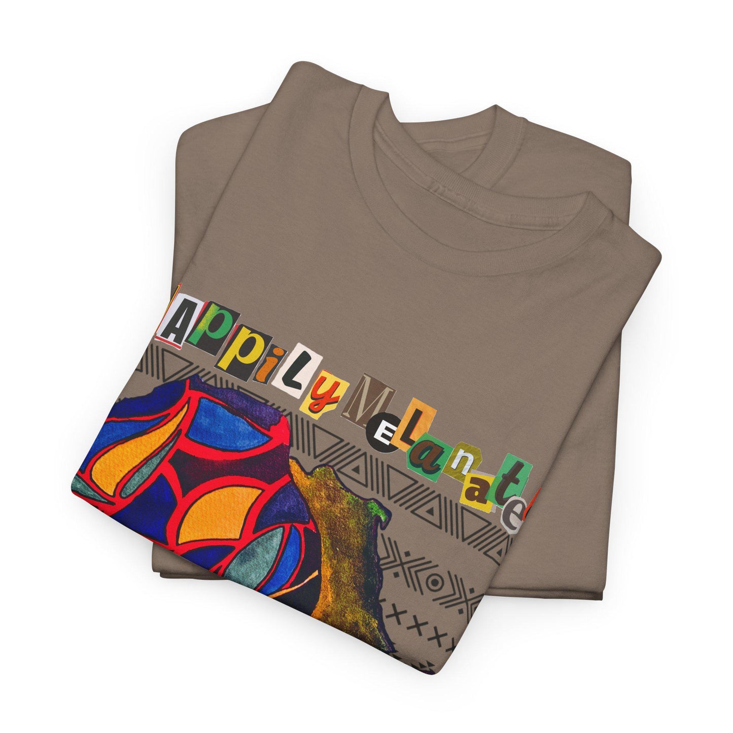 African Continent Graphic Tee, Unisex Heavy Cotton T-Shirt, Handcrafted Ethnic Design