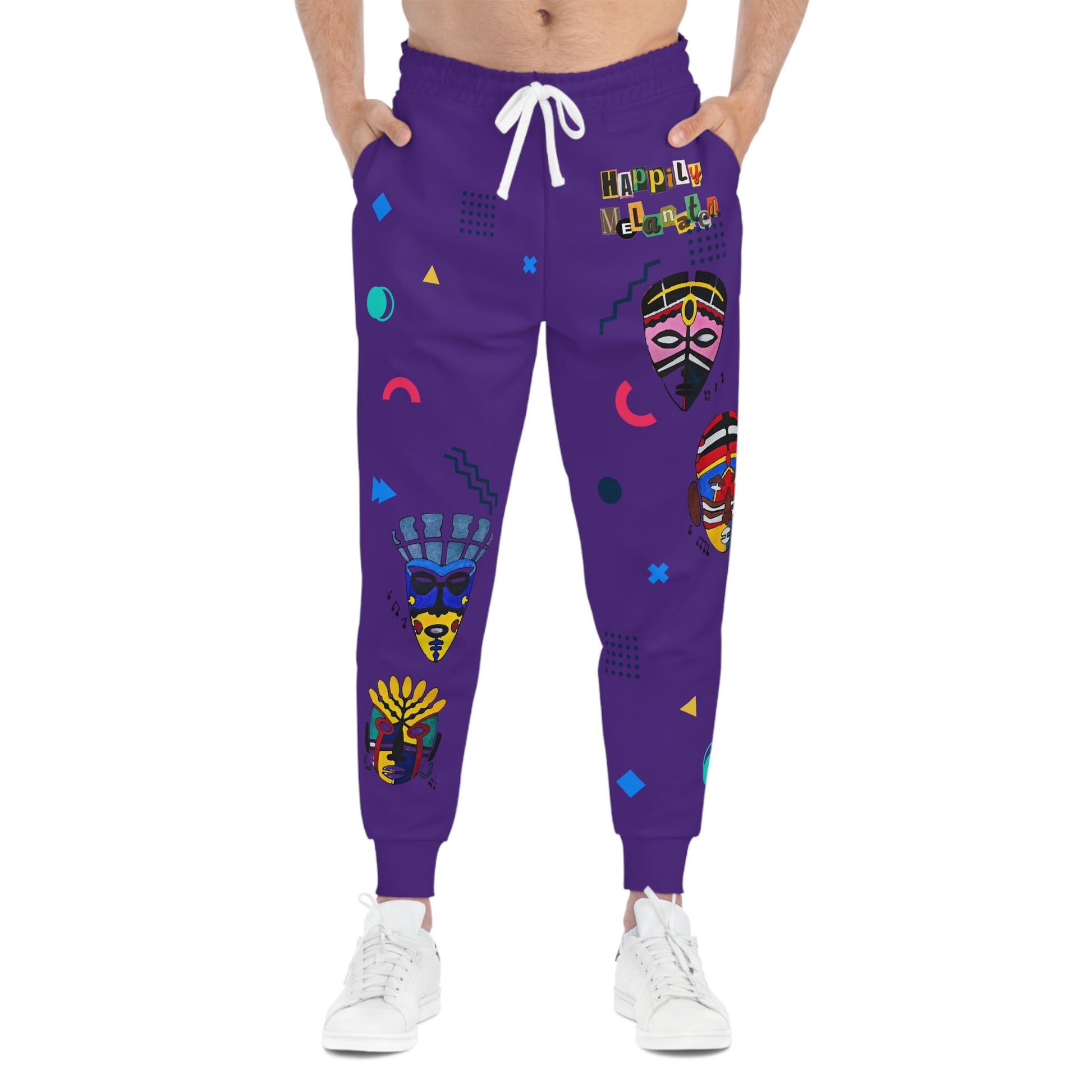 Afro Music Graphic Art Unisex Athletic Joggers, Running Leggings, Workout Trousers