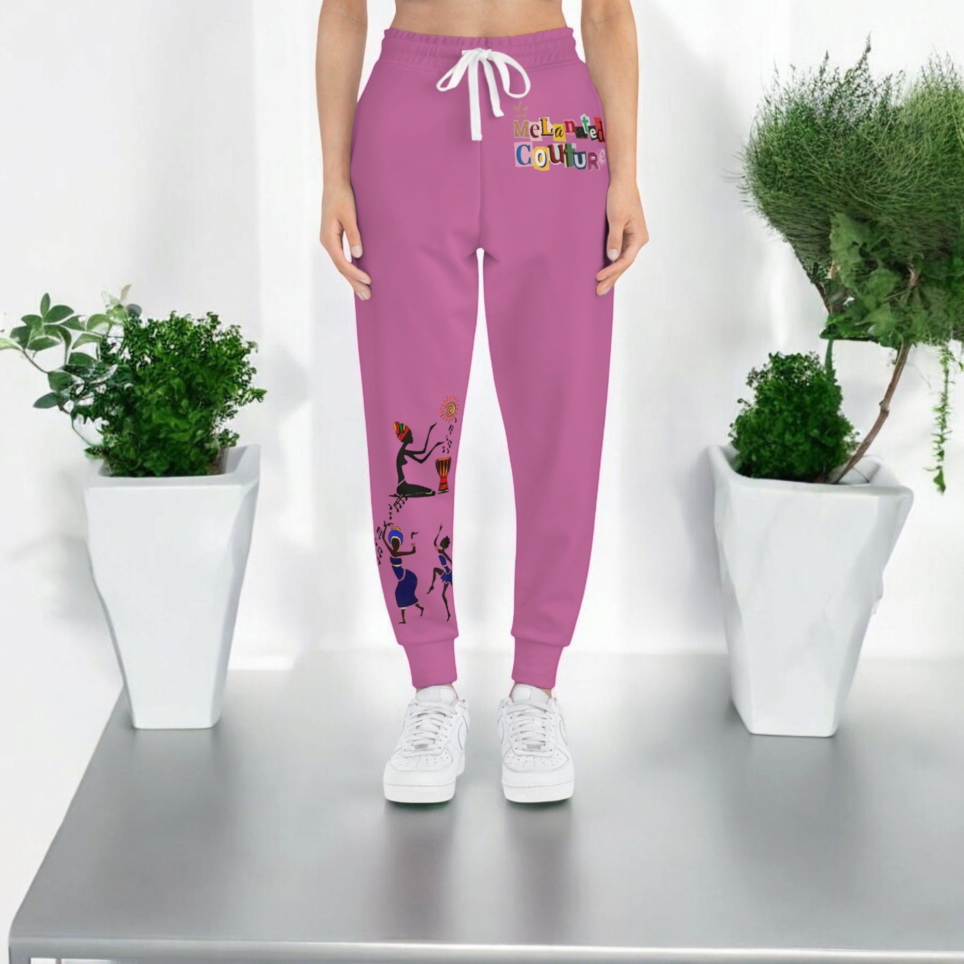 Afro Music Graphic Art Unisex Athletic Joggers, Running Leggings, Dance Pants