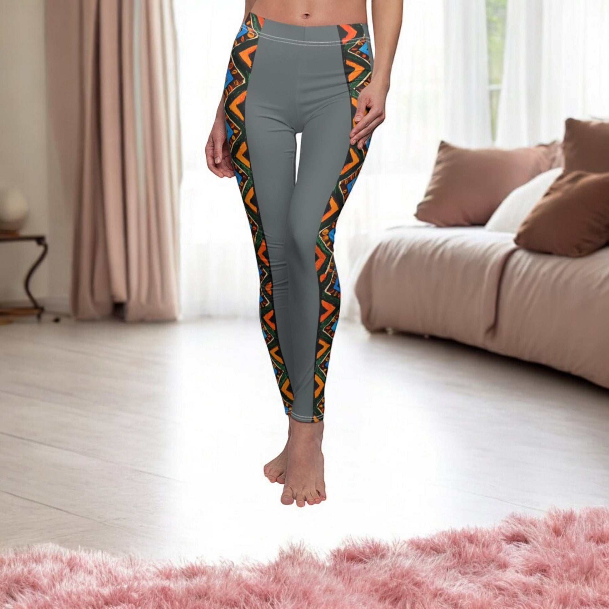 Handcrafted Tribal Print Leggings, Ethnic Pattern Women's Fashion