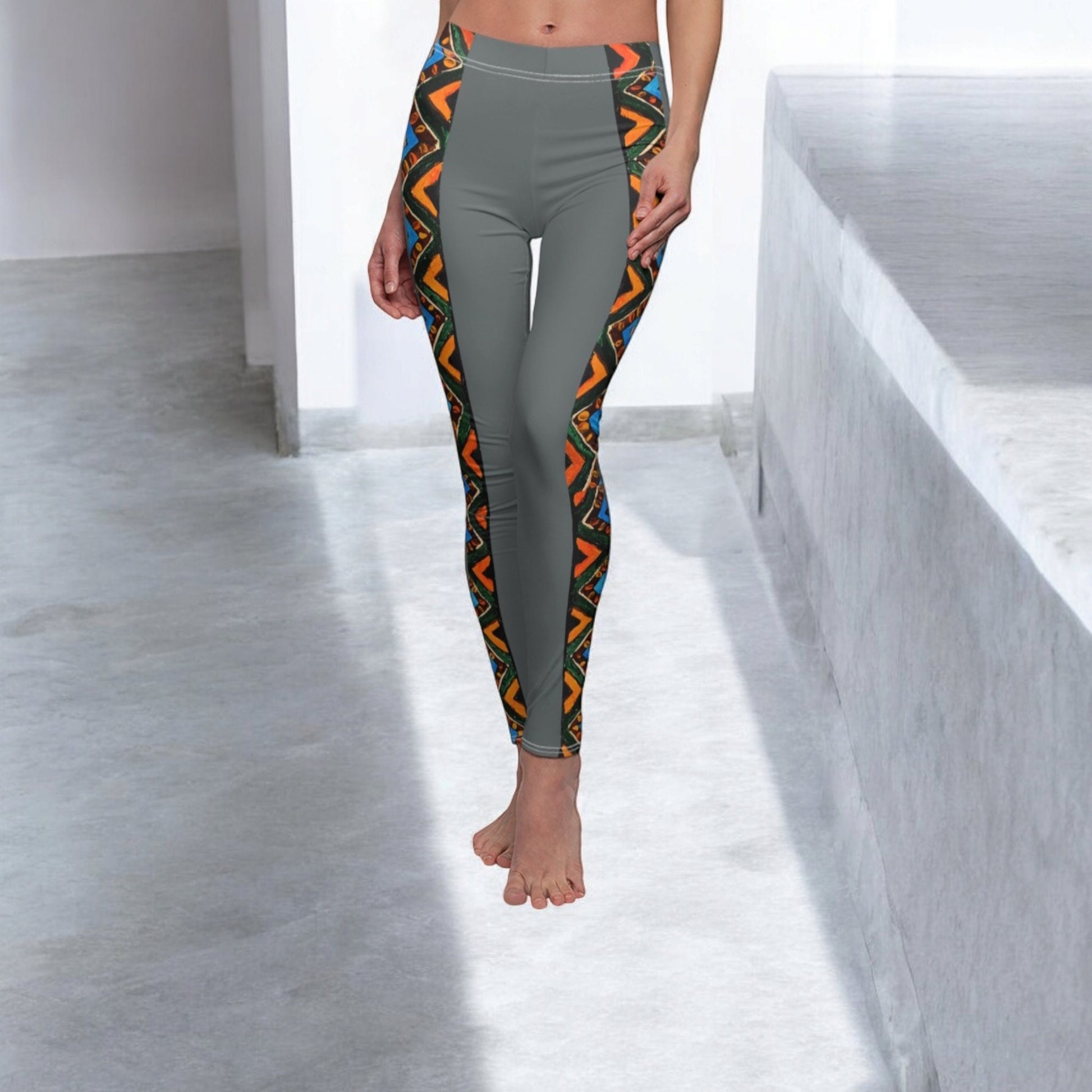 Handcrafted Tribal Print Leggings, Ethnic Pattern Women's Fashion