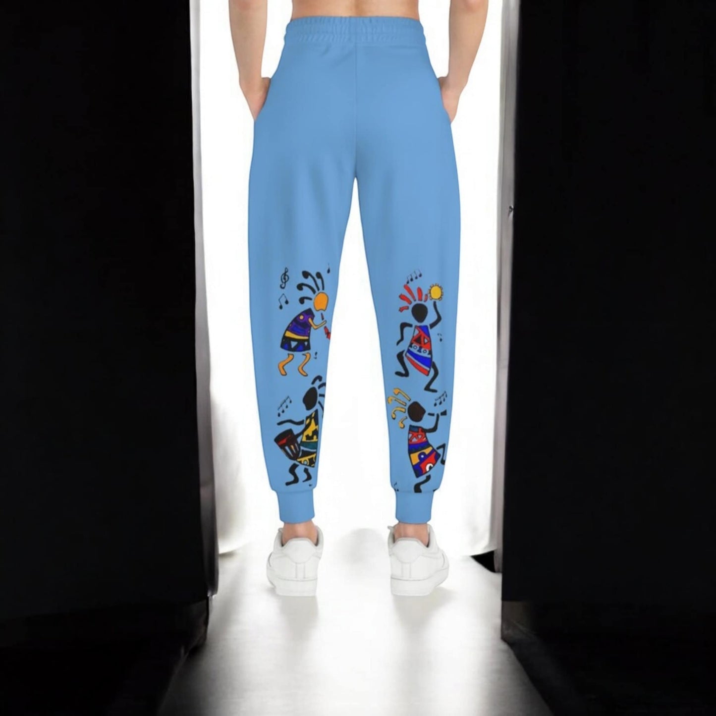 Afro Music Graphic Art Unisex Athletic Joggers, Running Sweatpants, Gym Attire