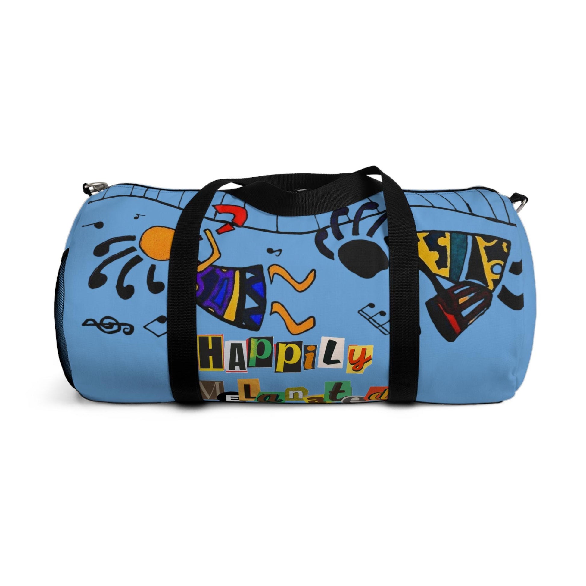 Afro Music Cartoon Piano Art Handcrafted Duffel Bag - Musician Gift, Travel Bag