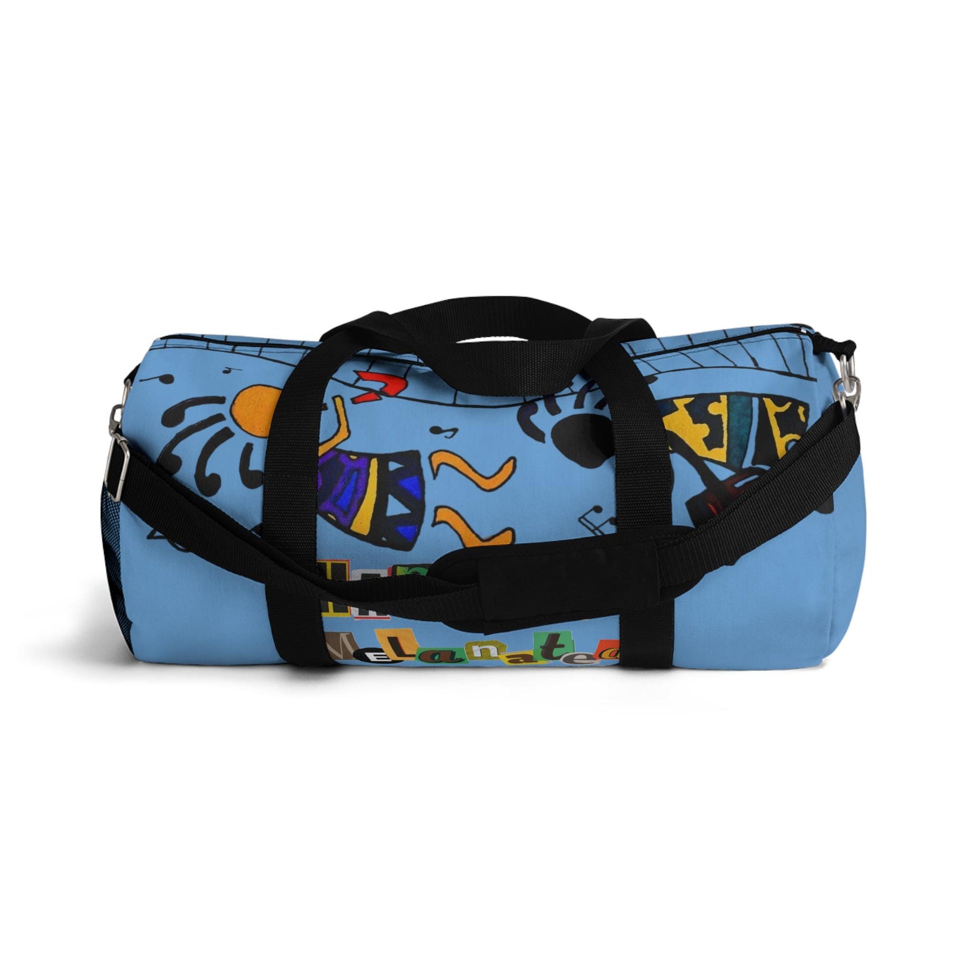 Afro Music Cartoon Piano Art Handcrafted Duffel Bag - Musician Gift, Travel Bag