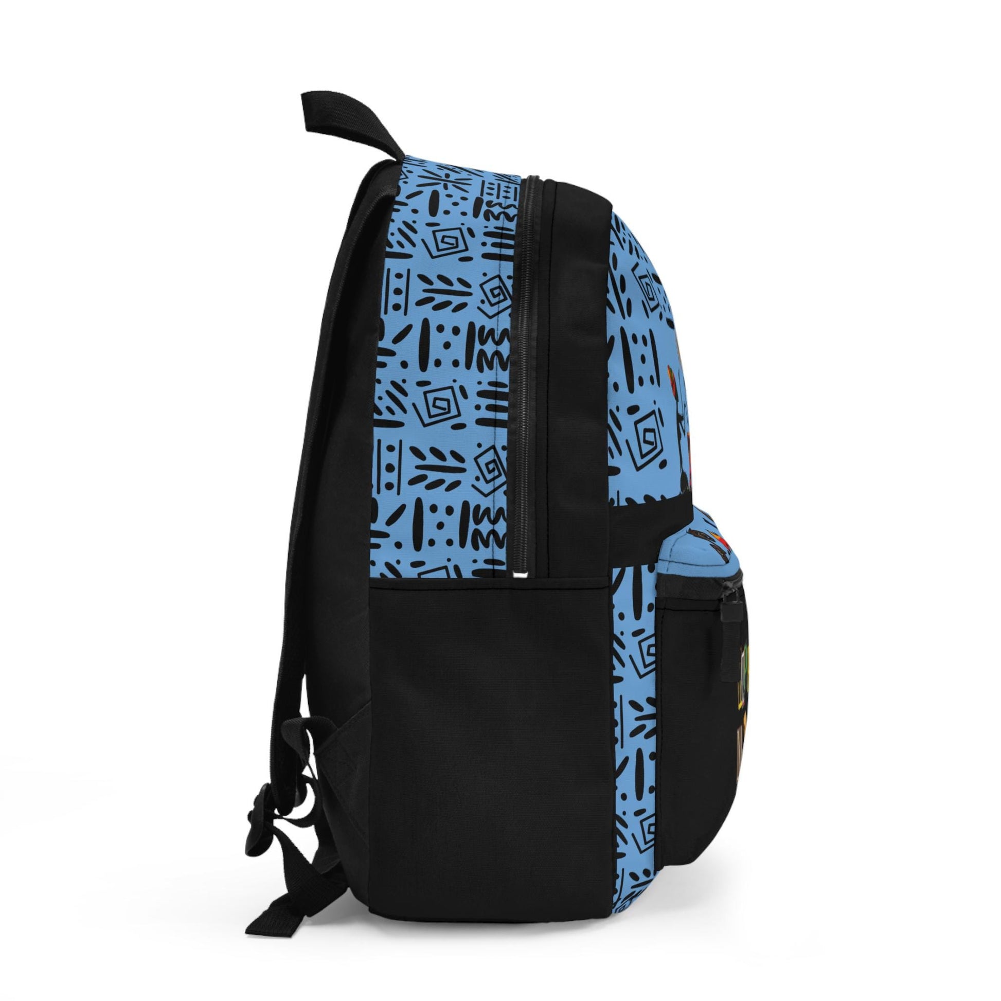 Tribal Boho Afro Music Cartoon Backpack, Handcrafted African Print Bag, Ethnic Rucksack