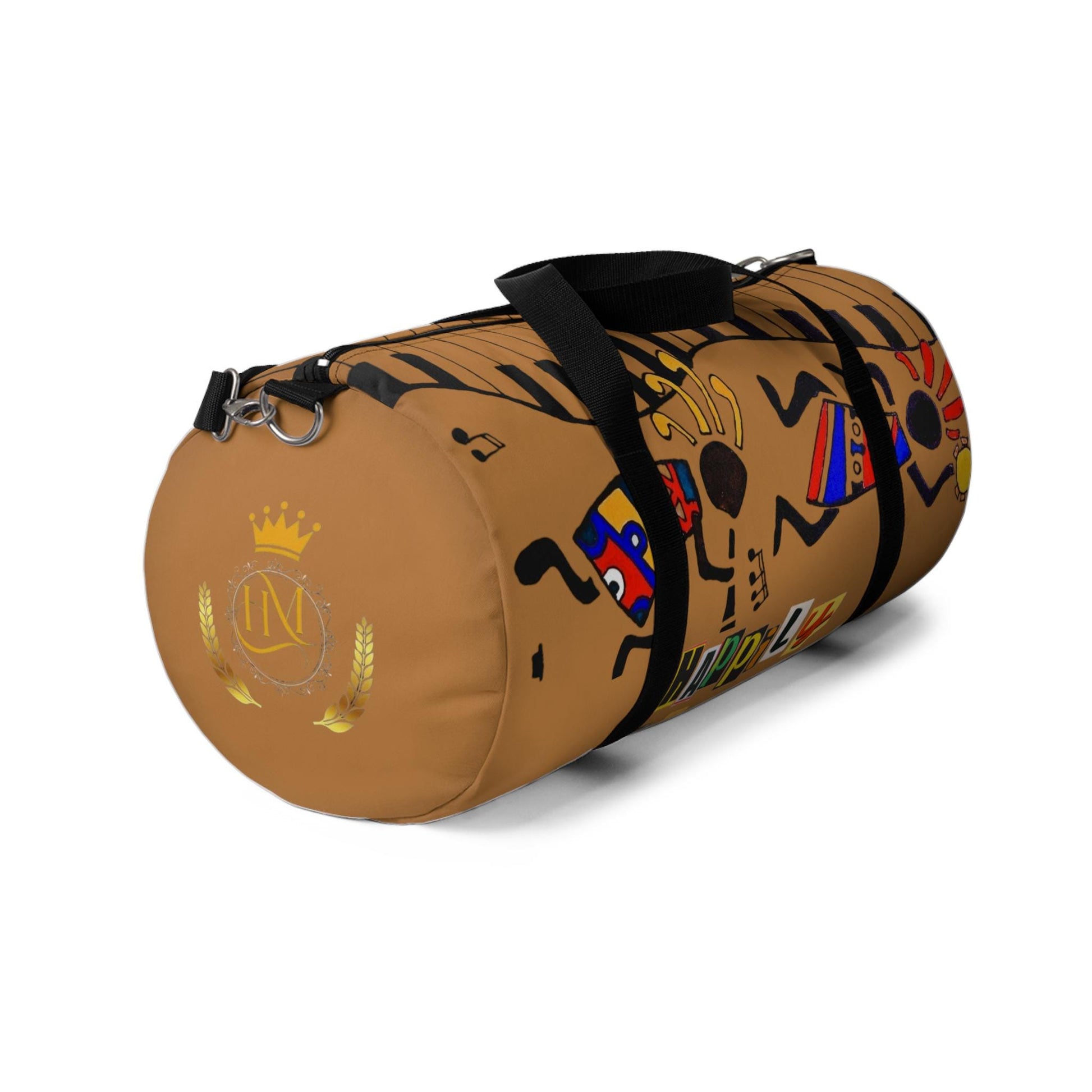 Afro Music Cartoon Piano Art Handcrafted Duffel Bag - Musician Gift, Travel Bag