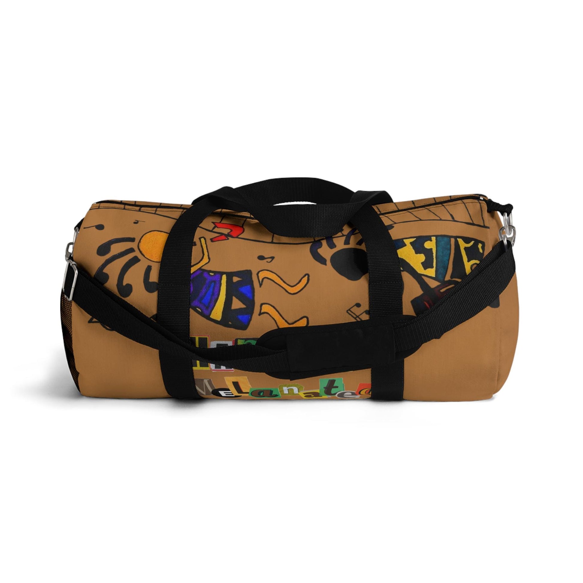 Afro Music Cartoon Piano Art Handcrafted Duffel Bag - Musician Gift, Travel Bag