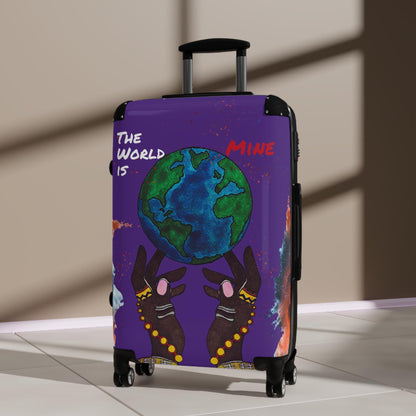 Handcrafted Afro Galactic Art Suitcase, Travel Luggage, African Inspired Carry-On Bag