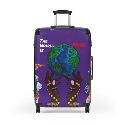 Handcrafted Afro Galactic Art Suitcase, Travel Luggage, African Inspired Carry-On Bag