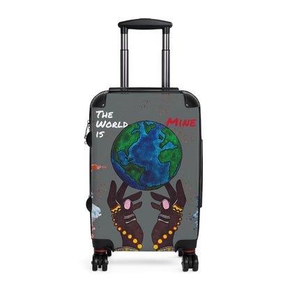 Handcrafted Afro Galactic Art Suitcase, Travel Luggage, African Inspired Carry-On Bag