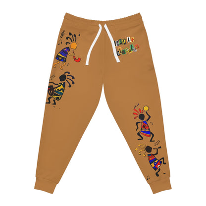 Afro Music Cartoon Art Unisex Athletic Joggers, Handcrafted Jogger Pants, Music Lover Gift