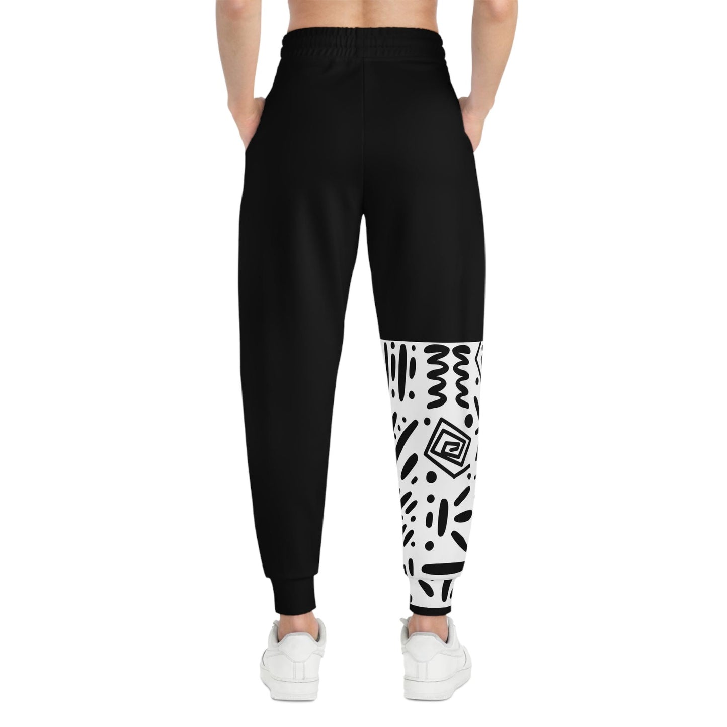 Handcrafted Afro Music Cartoon Art Athletic Joggers, Unisex Sweatpants