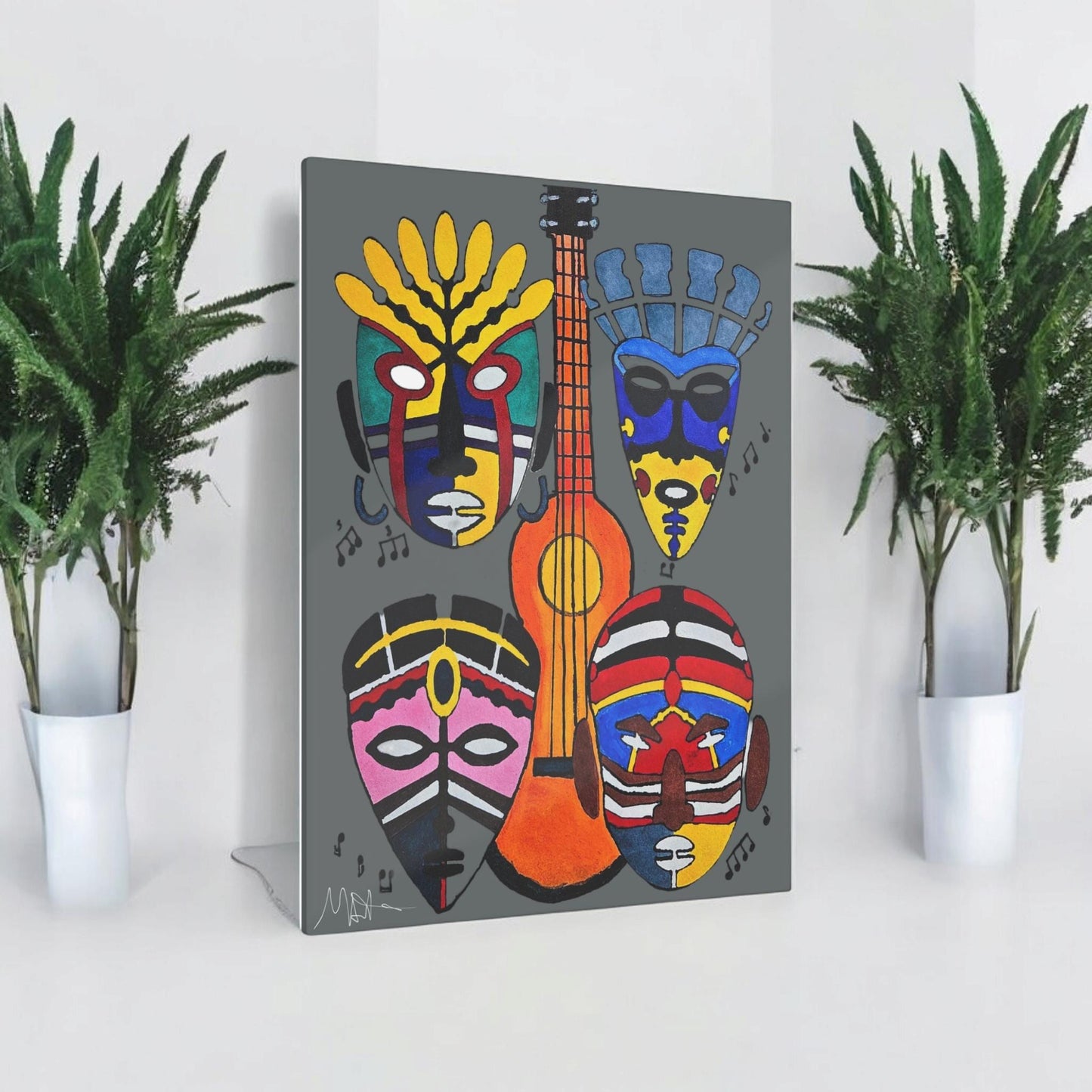 Tribal Mask Acrylic Prints, Wall Art Decor, Native American Artwork, Home Office Decor, Unique Gift Ideas