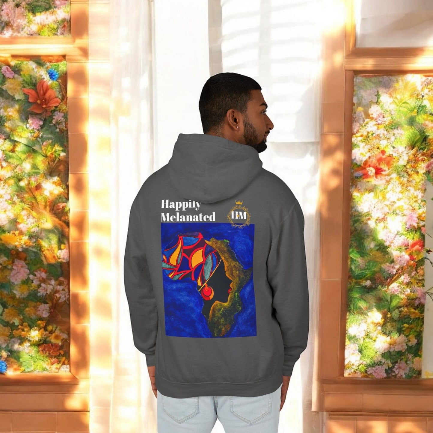 African Continent Art Graphic Unisex Hoodie, Lightweight Sweatshirt