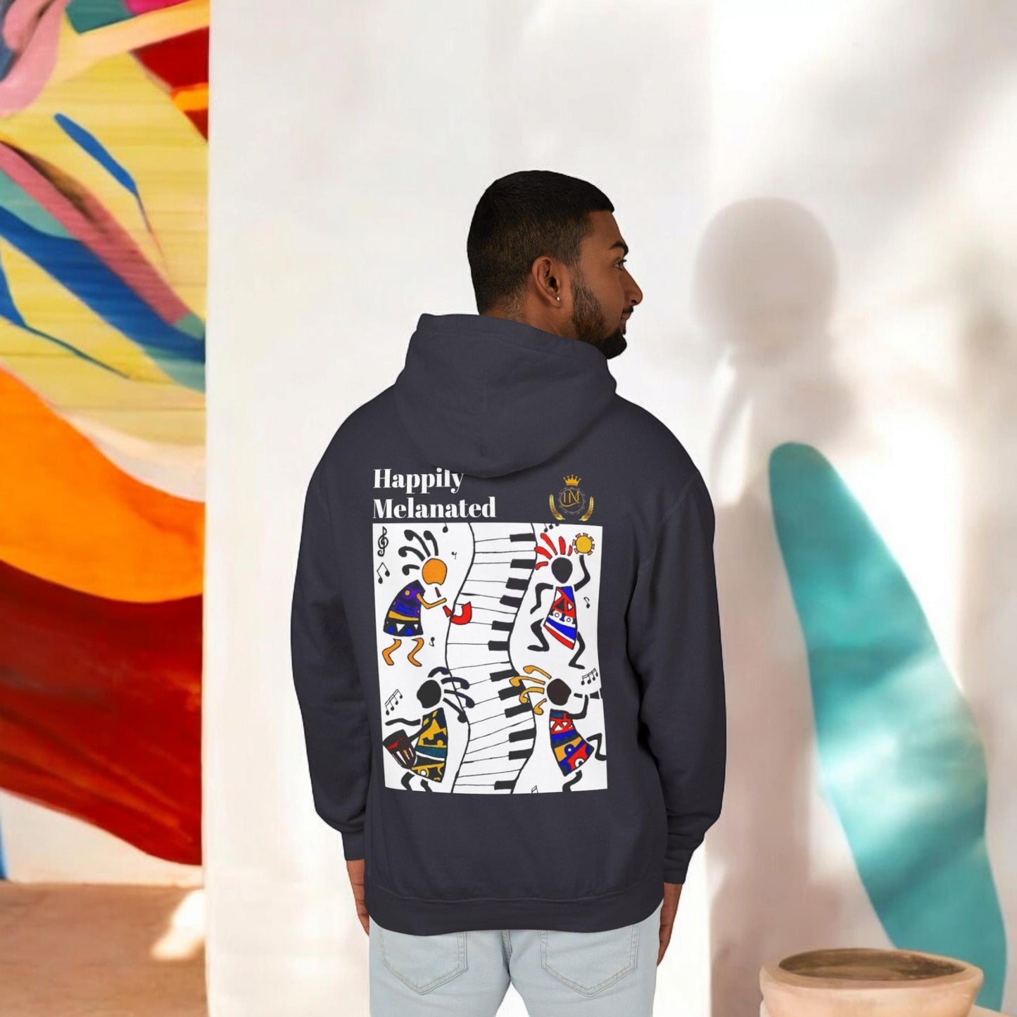 Handcrafted Afro Music Graphic Hoodie - Unisex Lightweight Hoodie