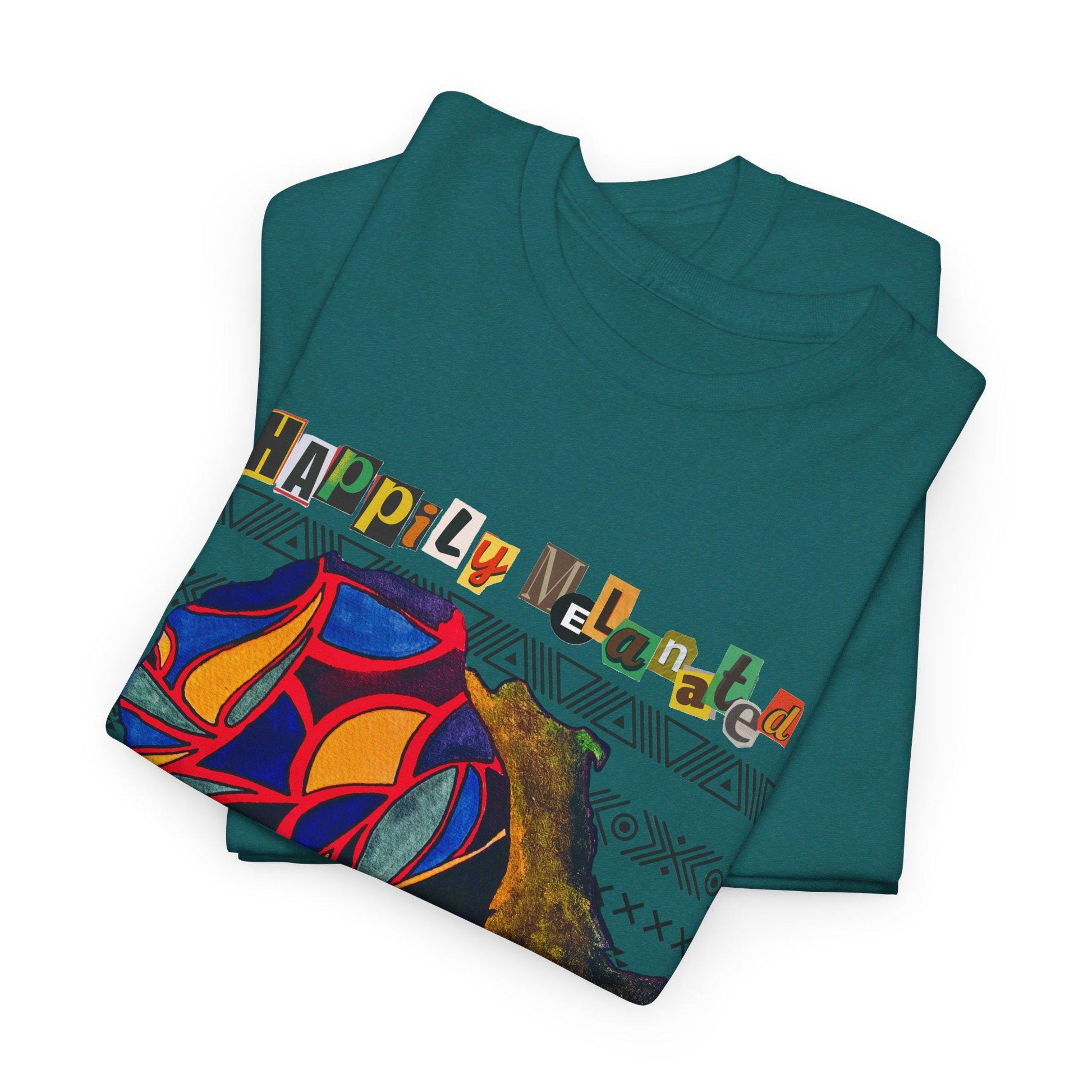 African Continent Graphic Tee, Unisex Heavy Cotton T-Shirt, Handcrafted Ethnic Design Shirt