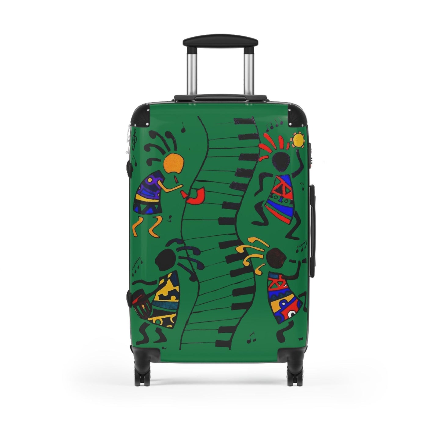 Afro Music Cartoon Suitcase, Handcrafted Luggage Bag, Traveler Gift, Unique Travel Case