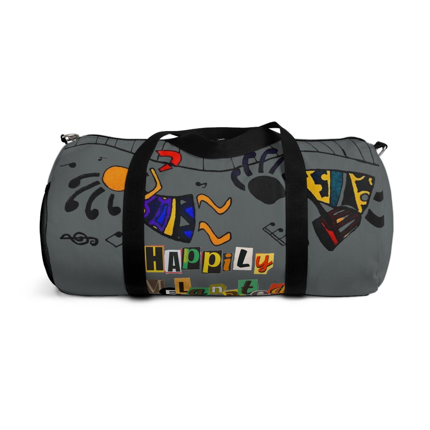 Afro Music Cartoon Piano Art Handcrafted Duffel Bag - Musician Gift, Travel Bag, Music Lover Gym Bag