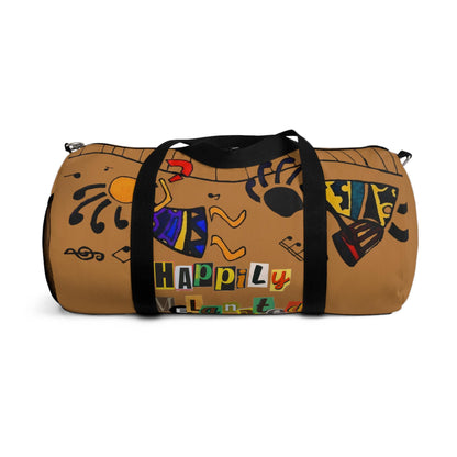 Afro Music Cartoon Piano Art Handcrafted Duffel Bag - Musician Gift, Travel Bag